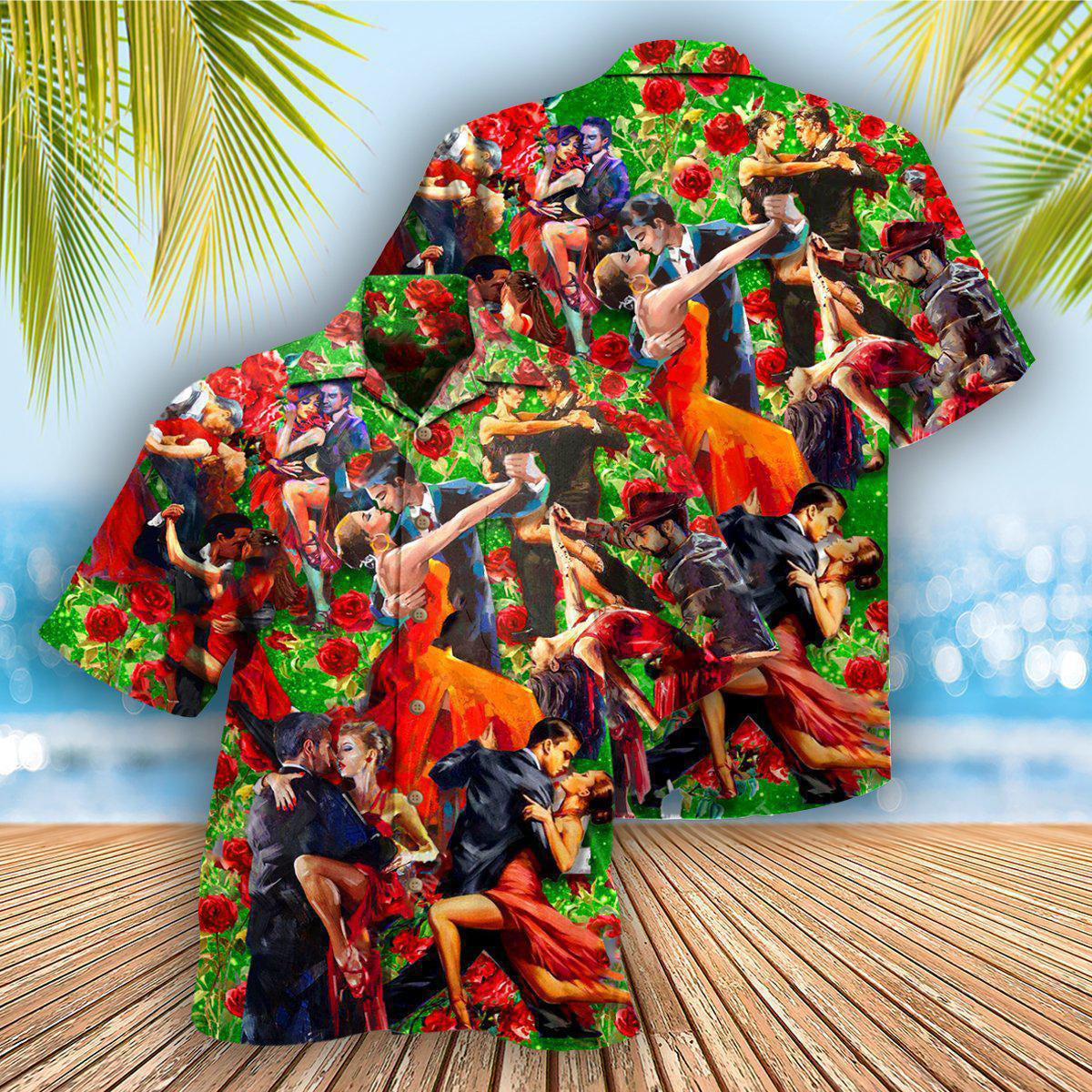 Dance Salsa Couple Hawaiian Shirt Pattern Detail For Summer Holidays And Outdoor Fun