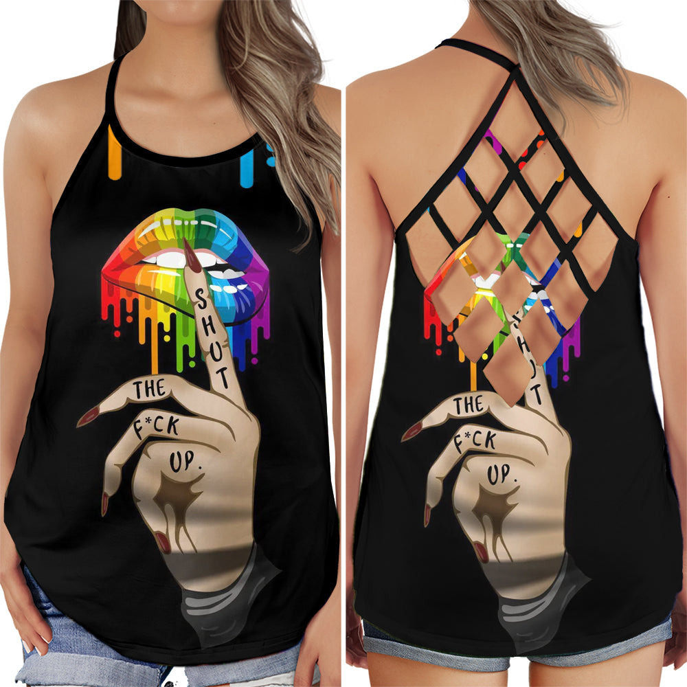 Pride Love Hand Lip Hollow Tank Top For Community Events And Positive Support