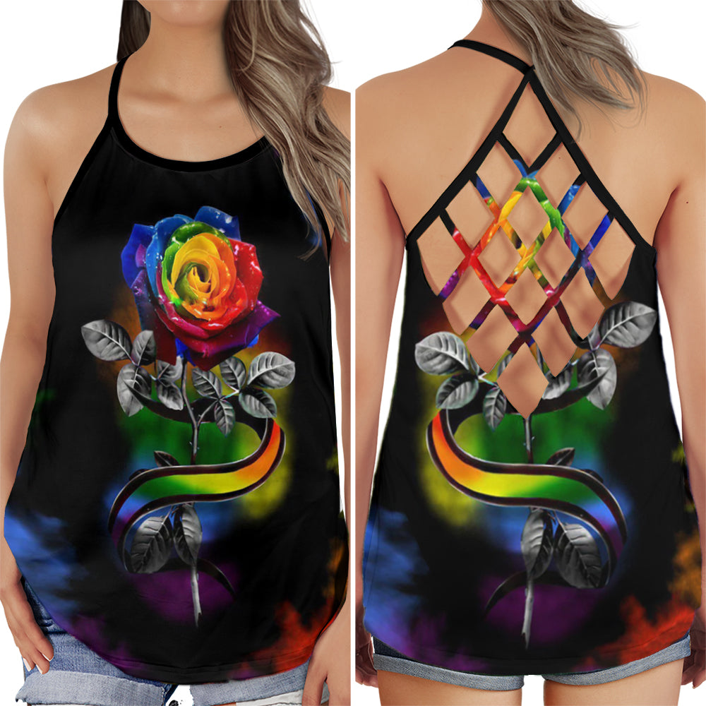 Rose Pride Love Hollow Tank Top For Community Events And Positive Support
