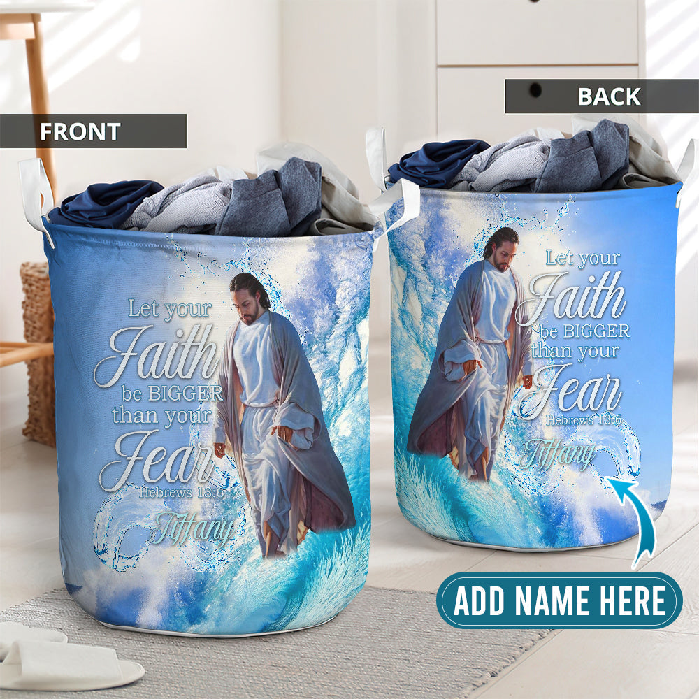 Let Your Faith Be Bigger Jesus Laundry Basket For Bathroom Bedroom Storage