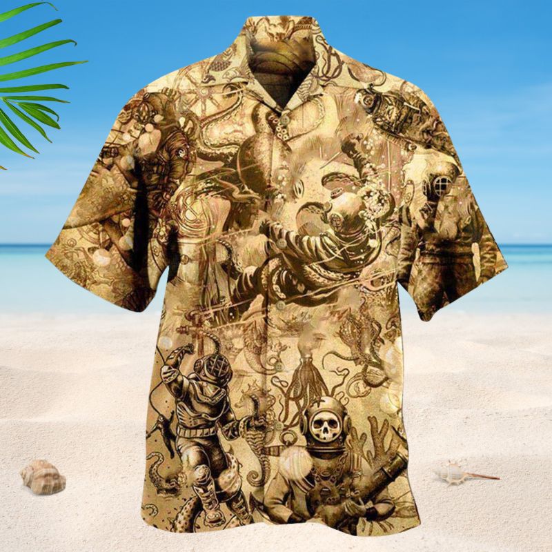 Ocean Life Is A Beach Then You Dive Hawaiian Shirt For Summer Vacation Beach Travel And Relaxed Casual Wear