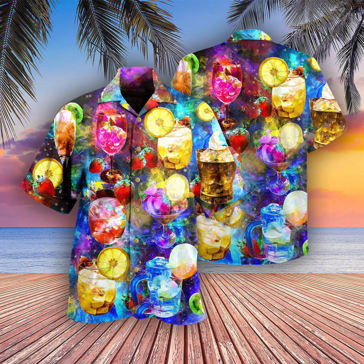 Vintage Cocktail Mixture Hawaiian Shirt For Poolside Relaxation And Sunny Getaways