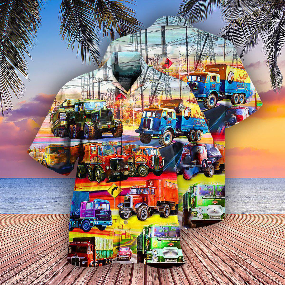 Truck Driver Ride Hawaiian Shirt Design Detail For Beach Days And Holiday Travel