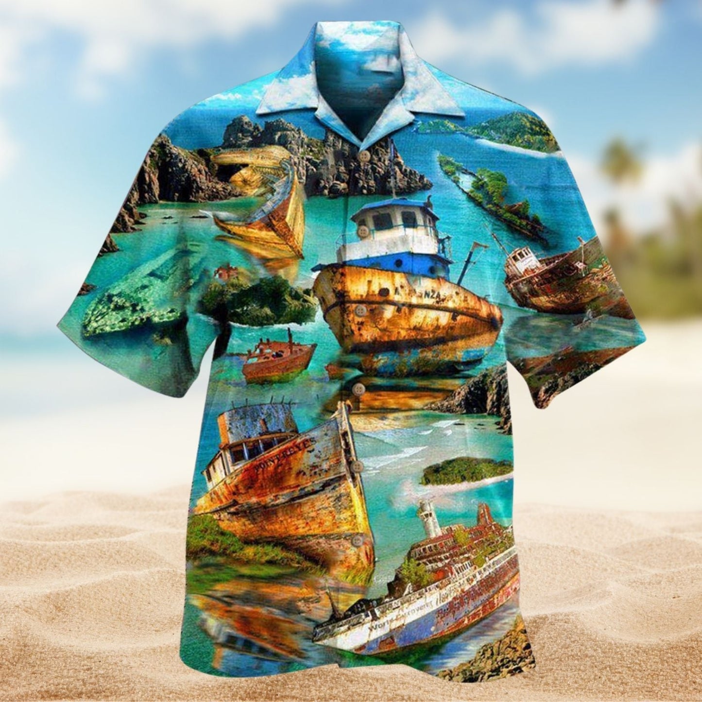 Life Is A Shipwreck Sing In The Lifeboat Hawaiian Shirt For Summer Vacation Beach Travel And Relaxed Casual Wear