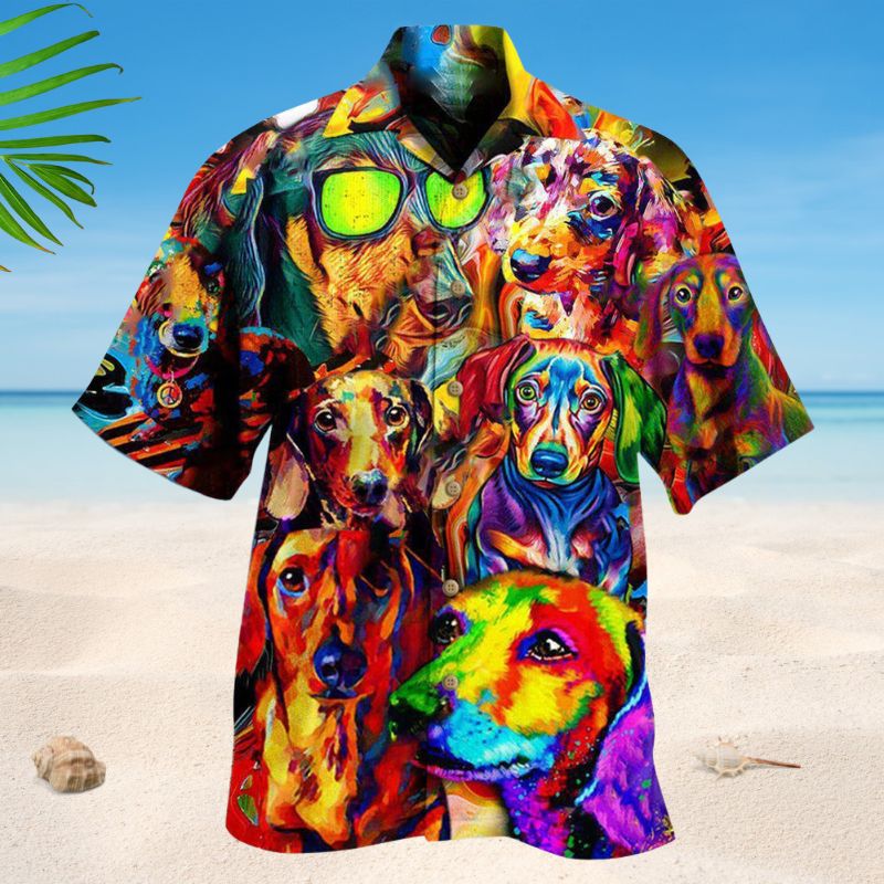 Dogs Life Is Better With A Dachshund Hawaiian Shirt For Summer Vacation Beach Travel And Relaxed Casual Wear