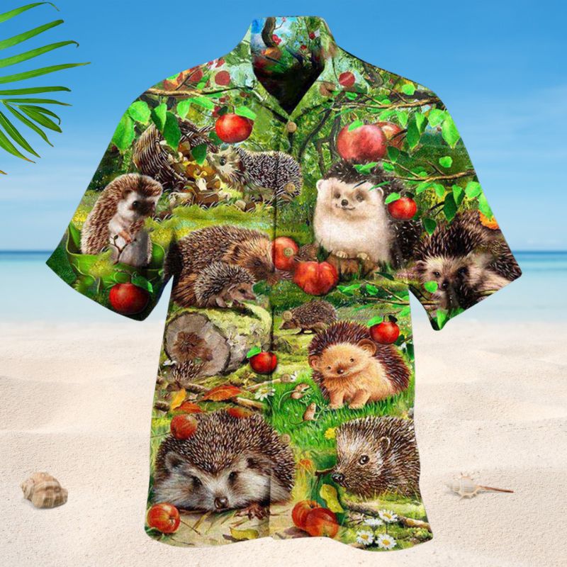 Life Is Better With A Hedgehog Hawaiian Shirt For Summer Vacation Beach Travel And Relaxed Casual Wear