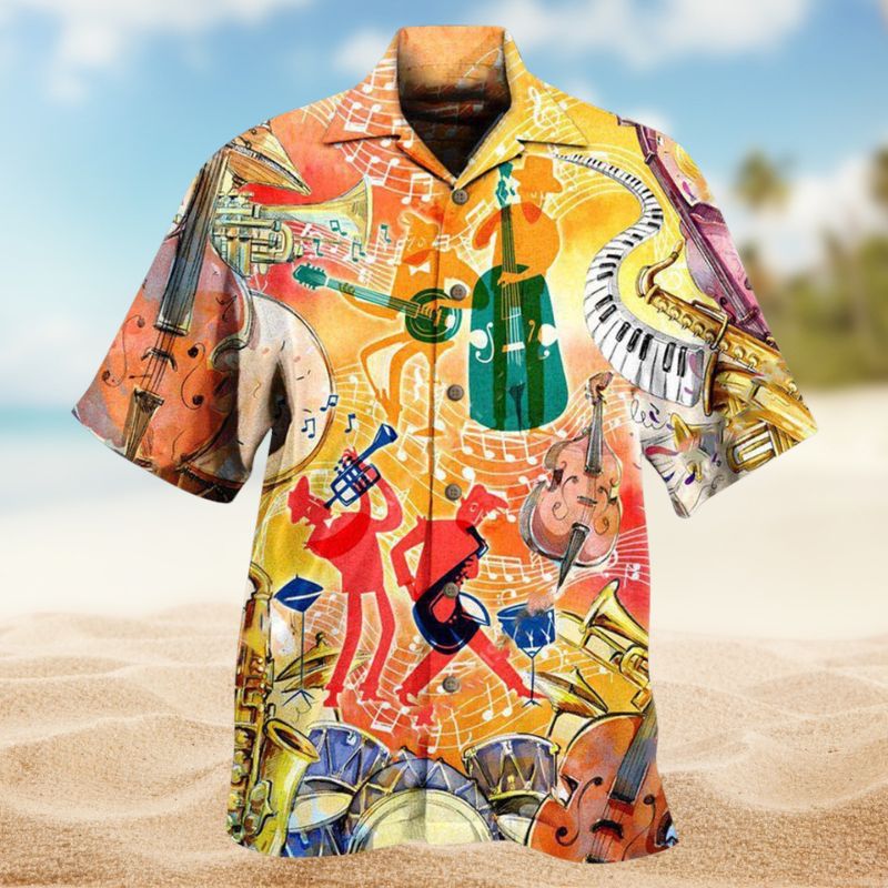 Jazz Makes Every Day Better Hawaiian Shirt For Summer Vacation Beach Travel And Relaxed Casual Wear