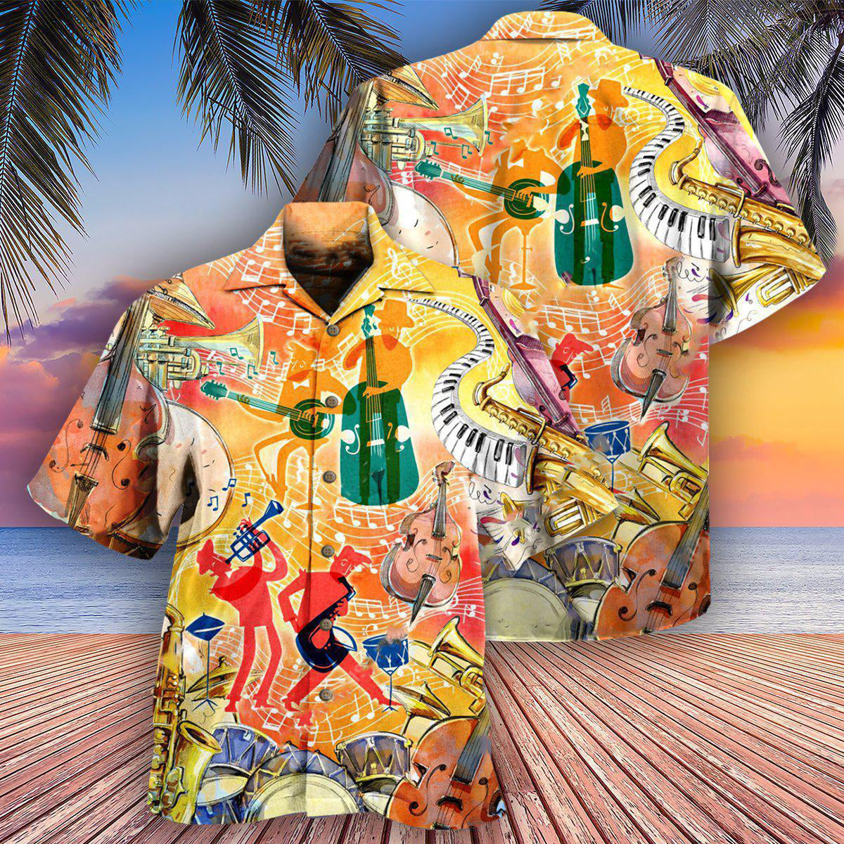 Jazz Music Hawaiian Shirt With All Over Print For Summer Travel Coastal Events And Thoughtful Gift Giving