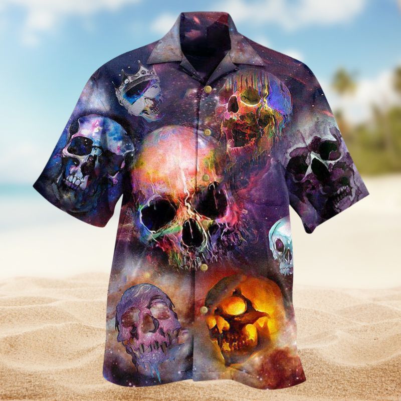 Life Is Short Skull Reminder Hawaiian Shirt For Summer Vacation Beach Travel And Relaxed Casual Wear