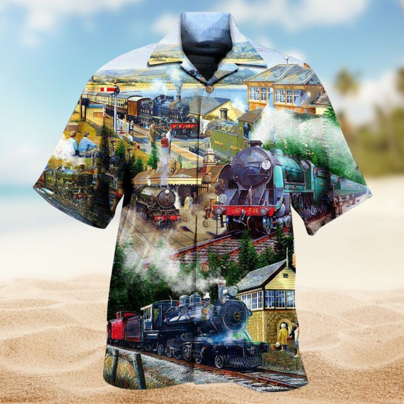 Life Is The Train Not The Station Hawaiian Shirt For Resort Travel Scenic Drives And Casual Summer Wear