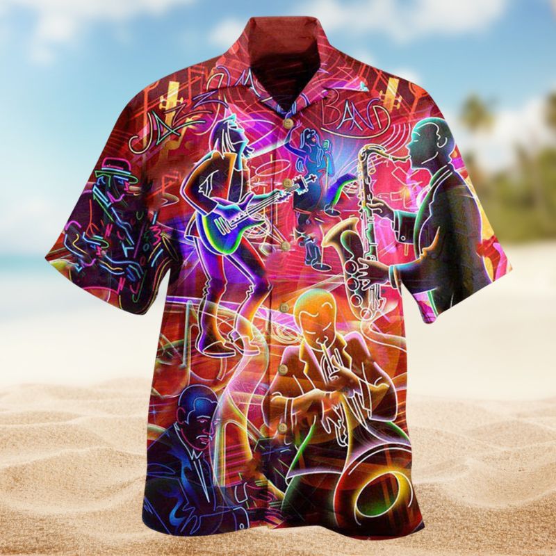 Music Life Take Slowly With Jazz Hawaiian Shirt For Coastal Vacations Live Music Fans And Everyday Wear
