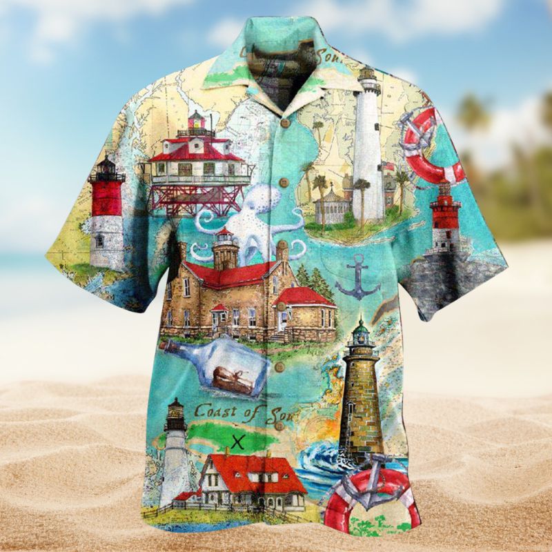 Lighthouse Cruise Hawaiian Shirt For Island Vacations, Resort Wear, And Relaxed Seasonal Style
