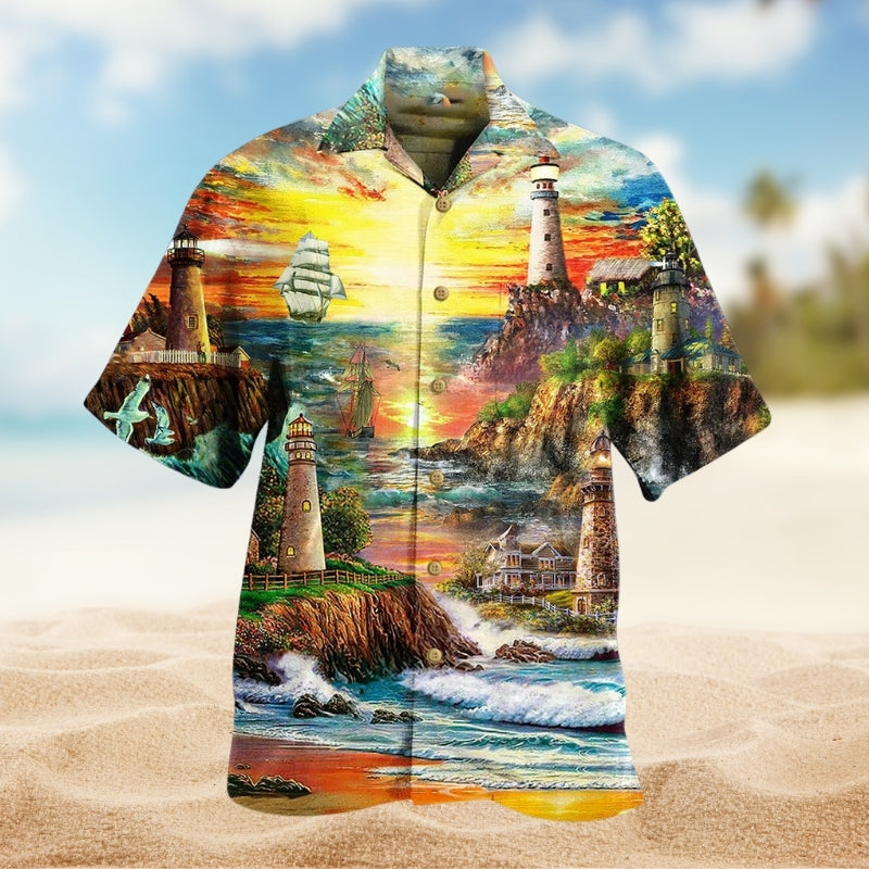 Watercolor Floral Easter Rabbit Relaxed Hawaiian Shirt Collar And Front View For Island Holidays