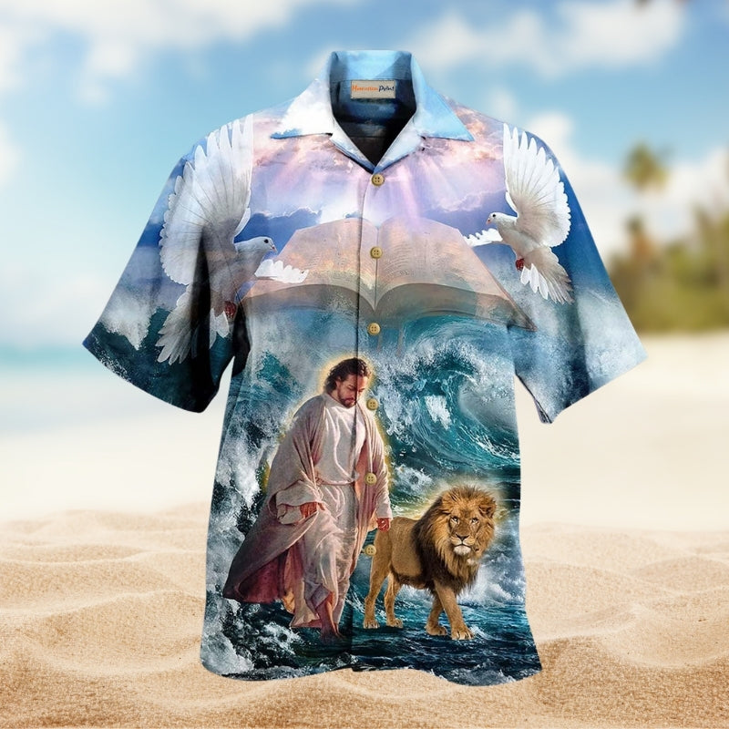 Windsurfing Adventure Graphic Hawaiian Shirt Artwork View For Summer Travel