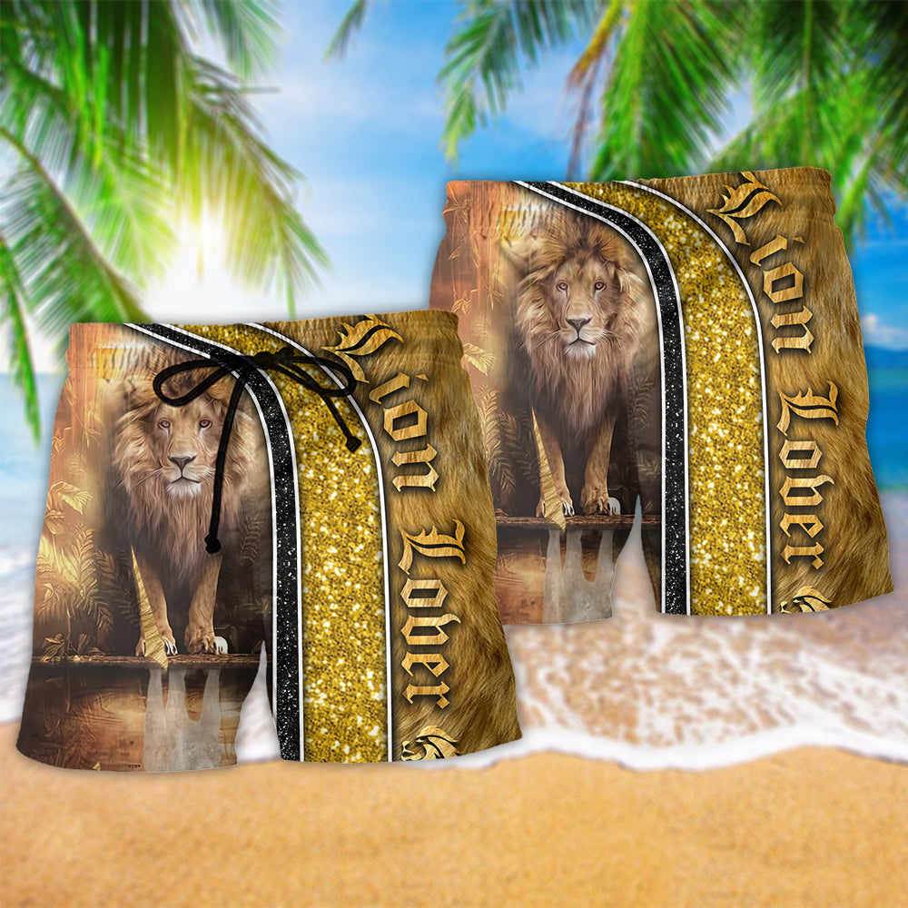 Lion Beach Shorts Pattern Detail For Poolside Fun And Lightweight Summer Style