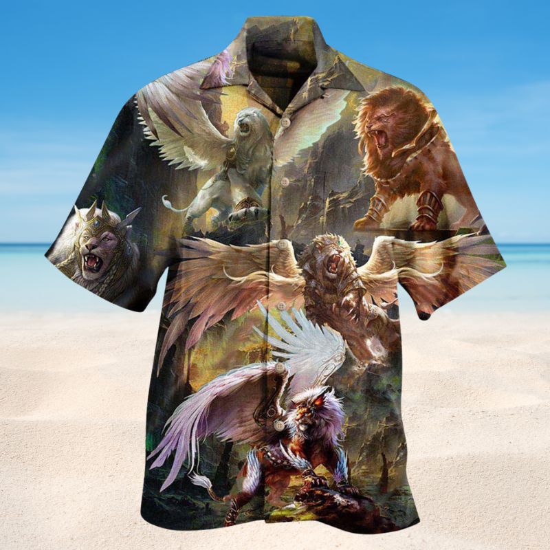 Lion War Guardian Hawaiian Shirt For Vacation Adventures Beach Events And Relaxed Warm Weather Style