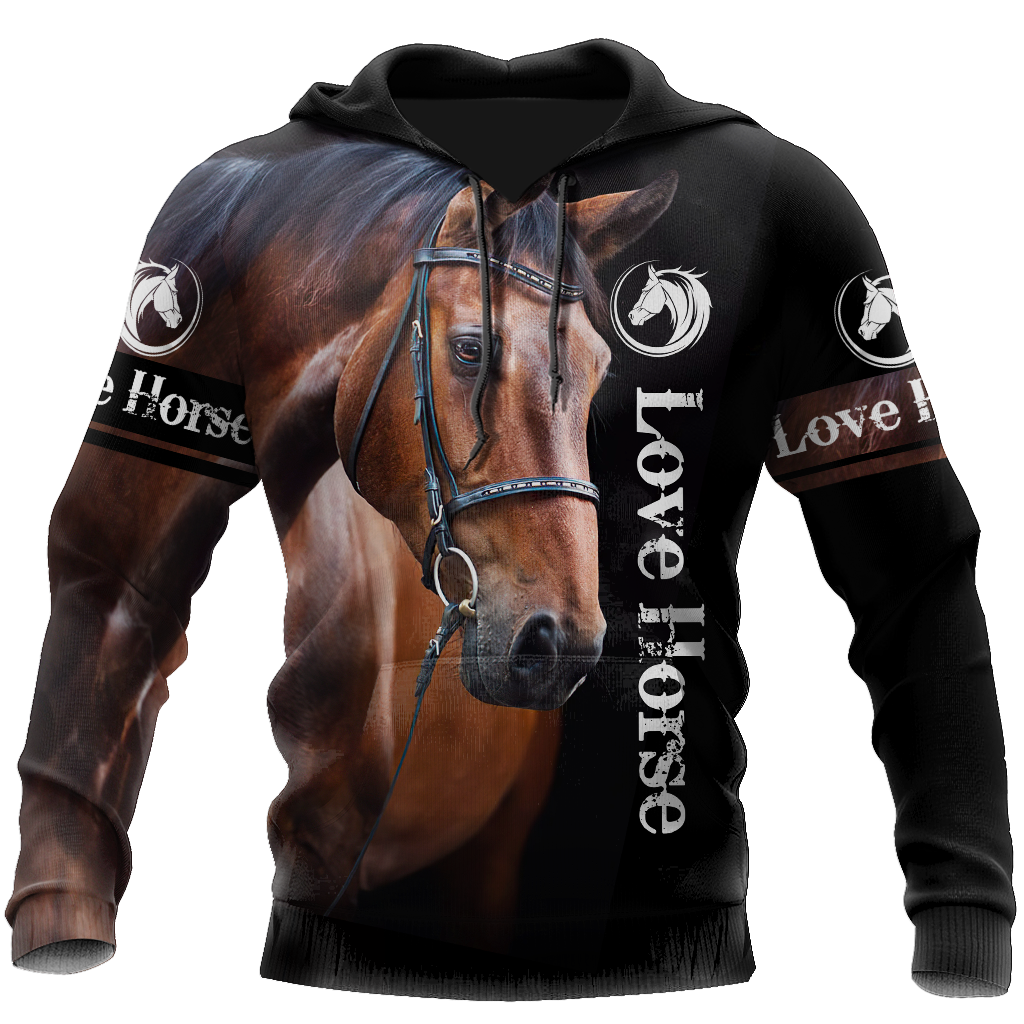 Strong Brown Horse Love Hoodie For Western Casual Wear Travel And Thoughtful Gifting