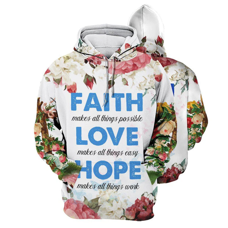 Floral Love Makes Things Easy Hoodie For Travel Days Outdoor Events And Thoughtful Gifts