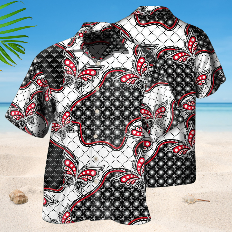 Creative Luxury Butterfly Hawaiian Shirt For Tropical Holidays, Outdoor Gatherings, And Everyday Comfort