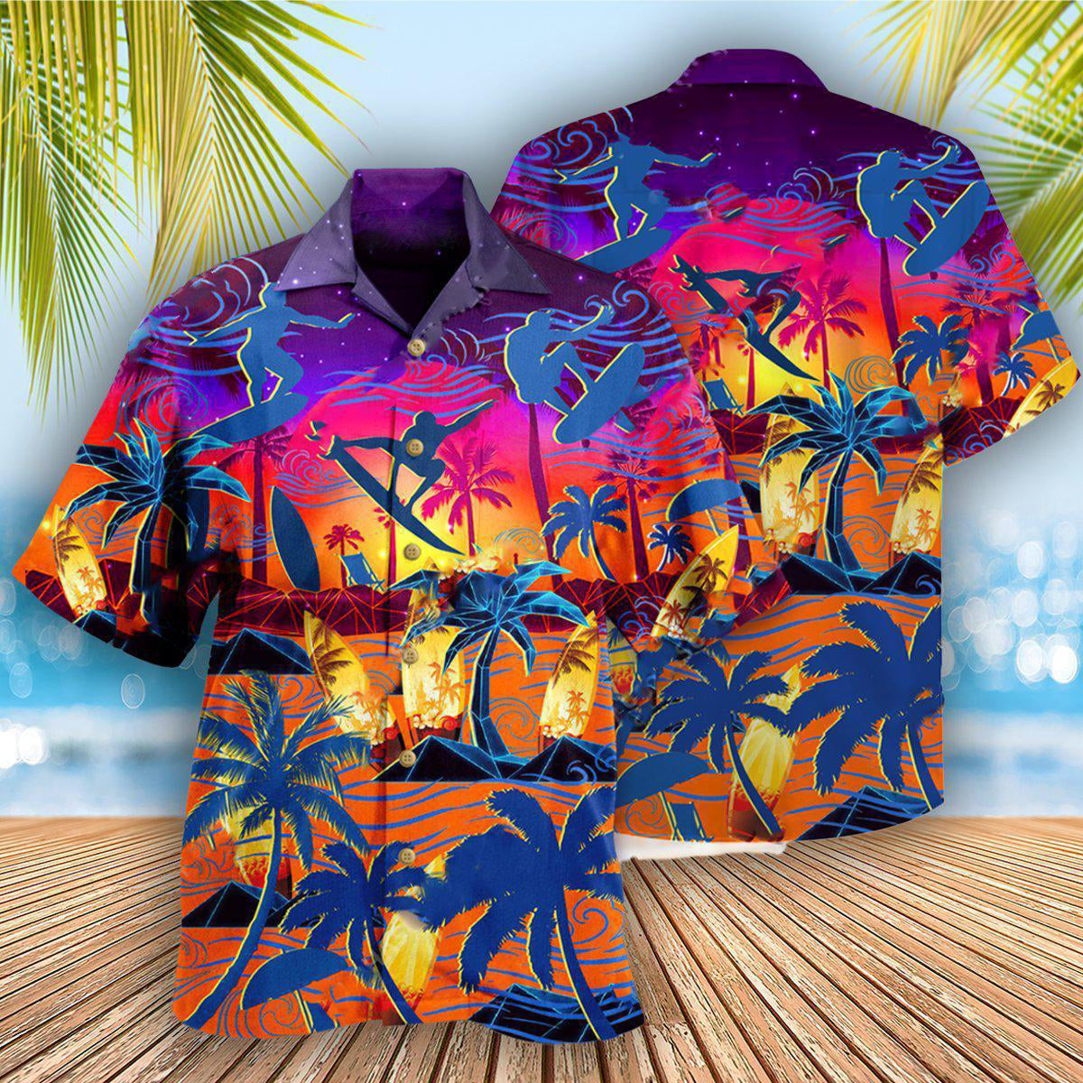 Surfing Hawaiian Shirt With All Over Print For Resort Holidays Beach Travel And Relaxed Casual Fashion