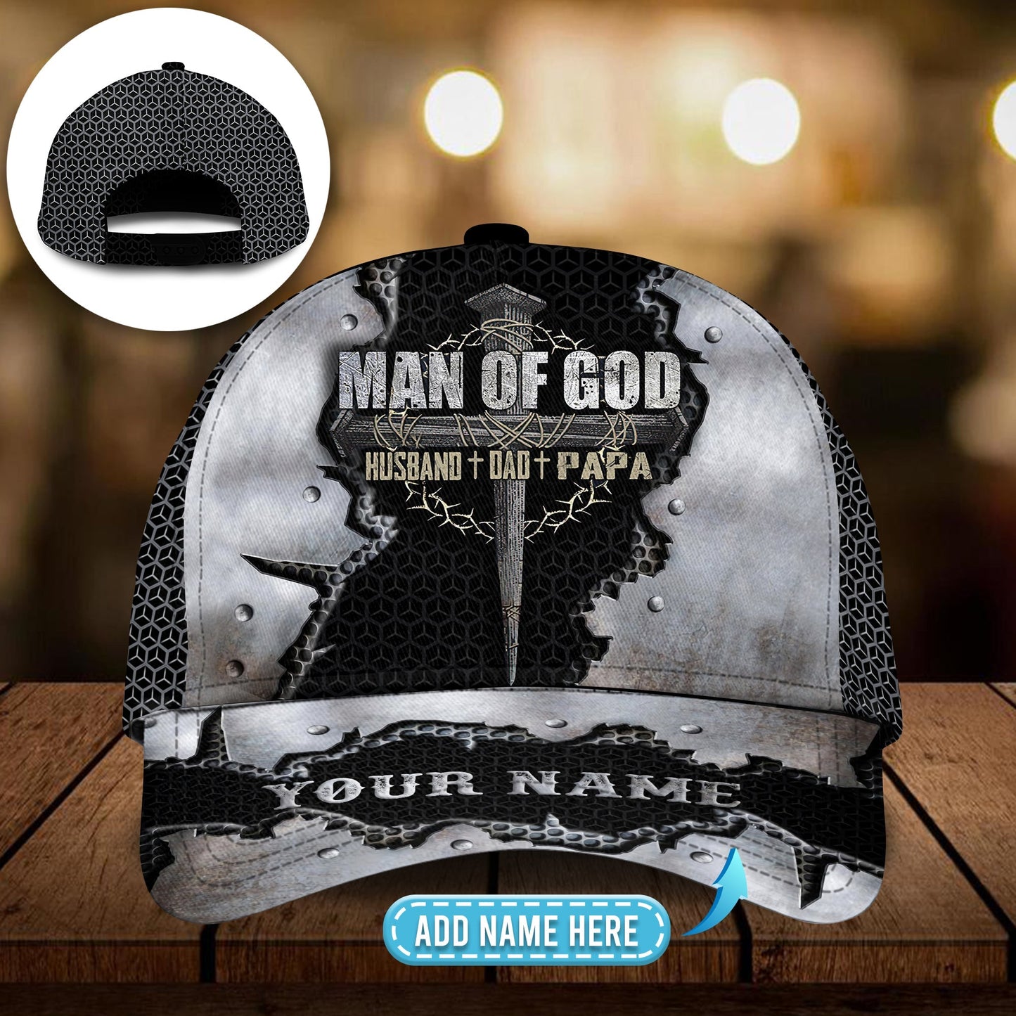 Man Of God Dark Personalized Classic Cap For Outdoor Events Beach Travel And Relaxed Daily Style