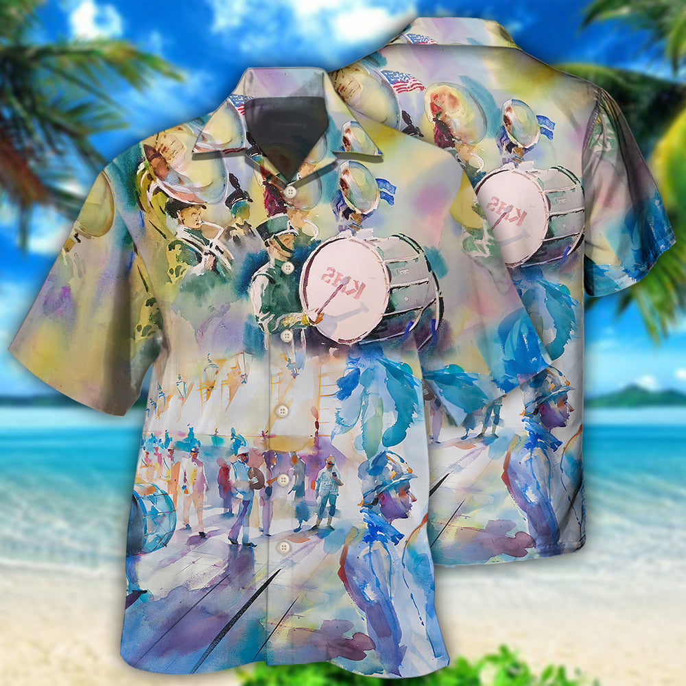 Creative Marching Band Music Hawaiian Shirt For Festival Travel, Beach Gatherings, And Relaxed Summer Style