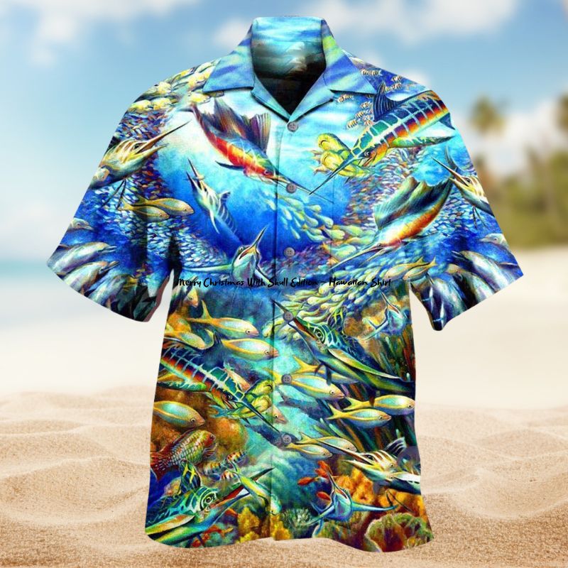 Marine Biology Swordfish Hawaiian Shirt For Resort Getaways Outdoor Parties And Everyday Summer Wear