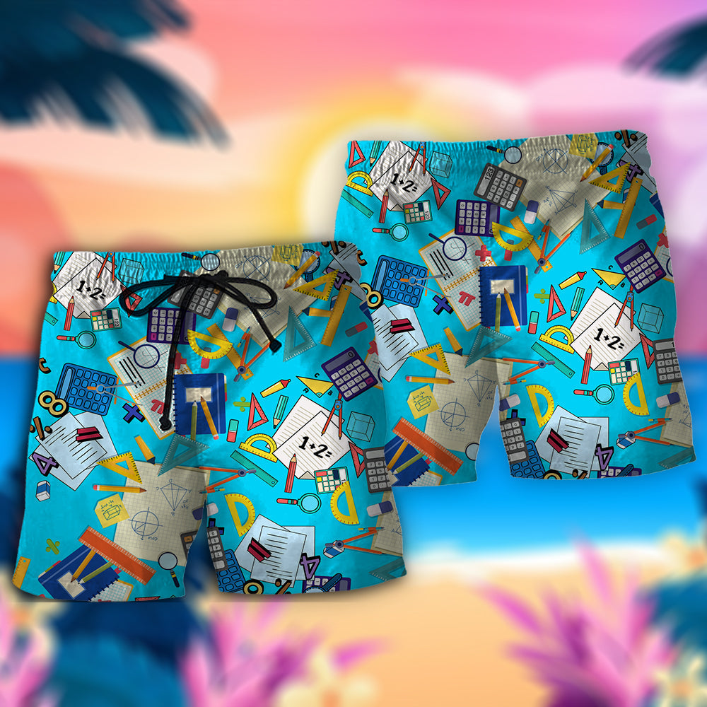 Math Humor I Love Numbers Funny Beach Shorts Print View For Coastal Escapes And Casual Outings