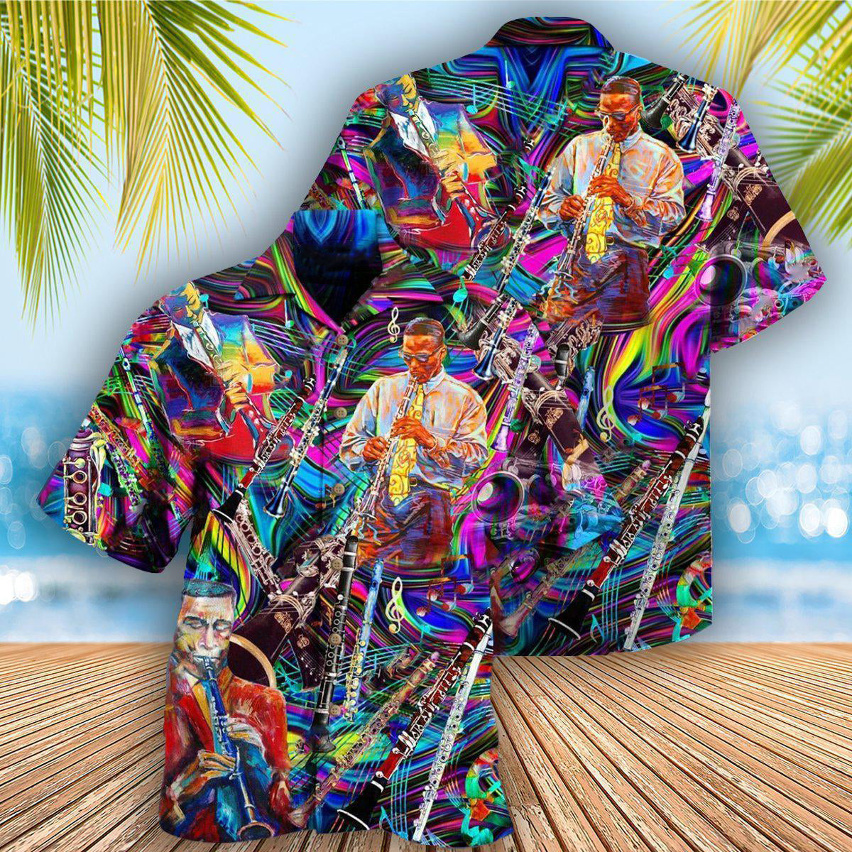 Flute Hawaiian Shirt With All Over Print For Tropical Getaways Outdoor Fun And Everyday Wear