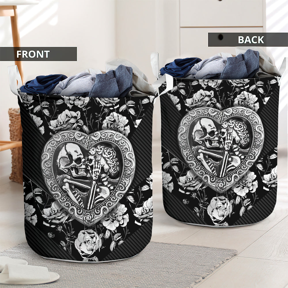 Cool Skull Metal Couple Laundry Basket For Bathroom Bedroom Storage