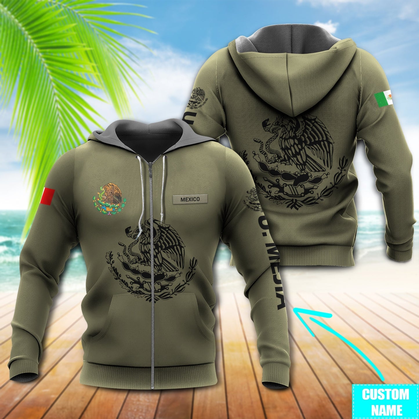 Mexico Eagle Symbol Personalized Hoodie For Comfortable Daily Outfits Holidays And Casual Wear