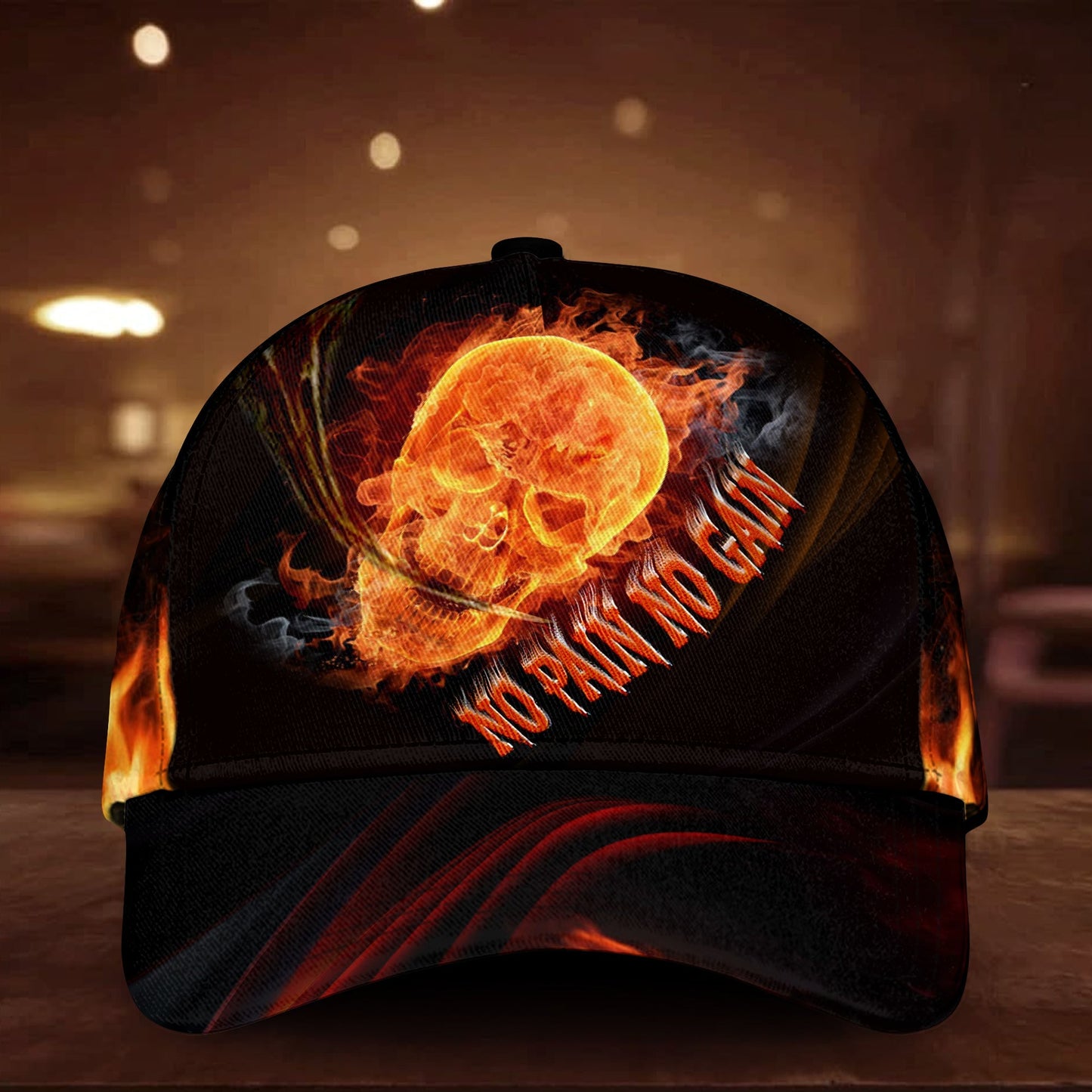 Skull On Fire Flame Classic Cap For Everyday Outfits Coastal Travel And Gift Giving