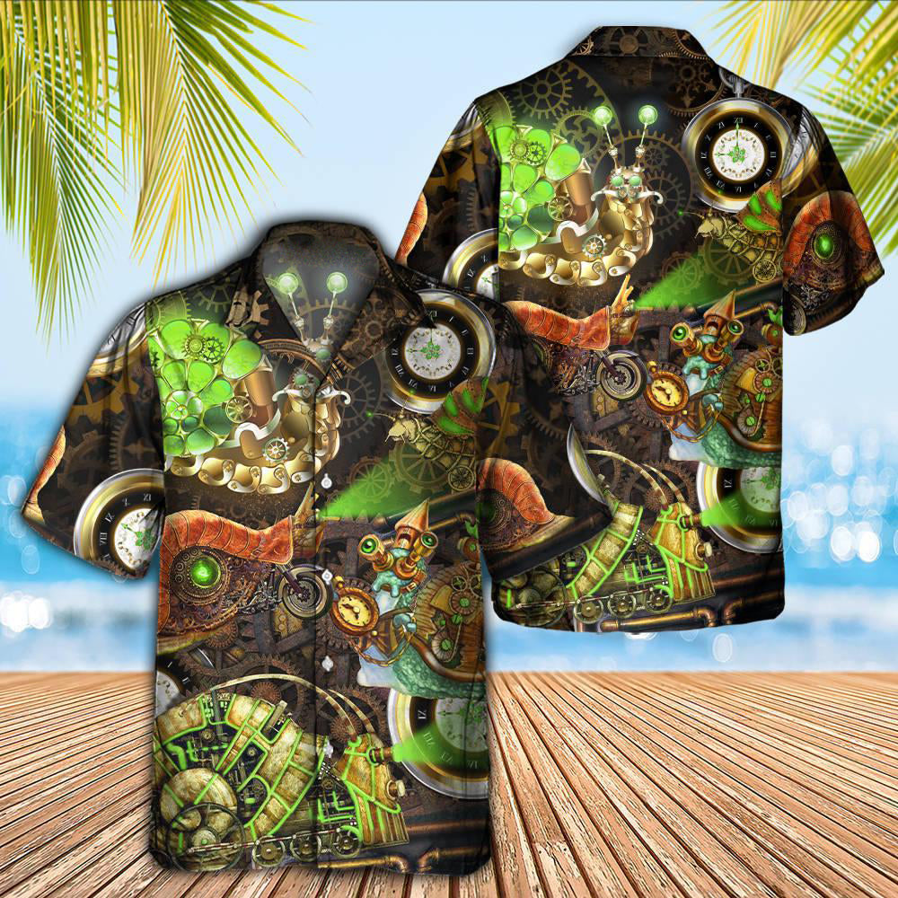 Steampunk And Snail Hawaiian Shirt With All Over Print For Summer Travel Coastal Events And Thoughtful Gift Giving