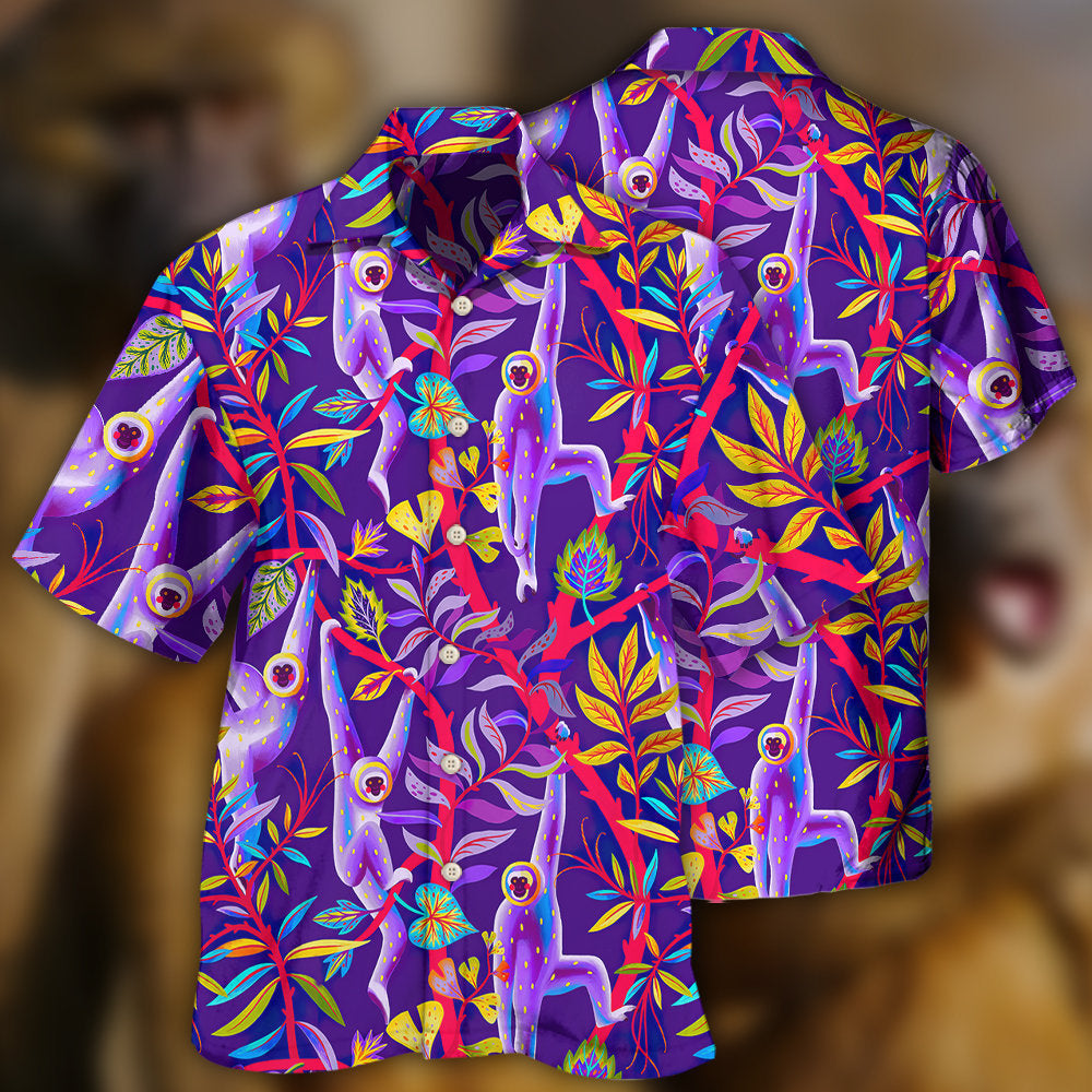 Colorful Monkey Hawaiian Shirt With Detailed Graphic For Island Holidays Summer Parties And Casual Outdoor Wear
