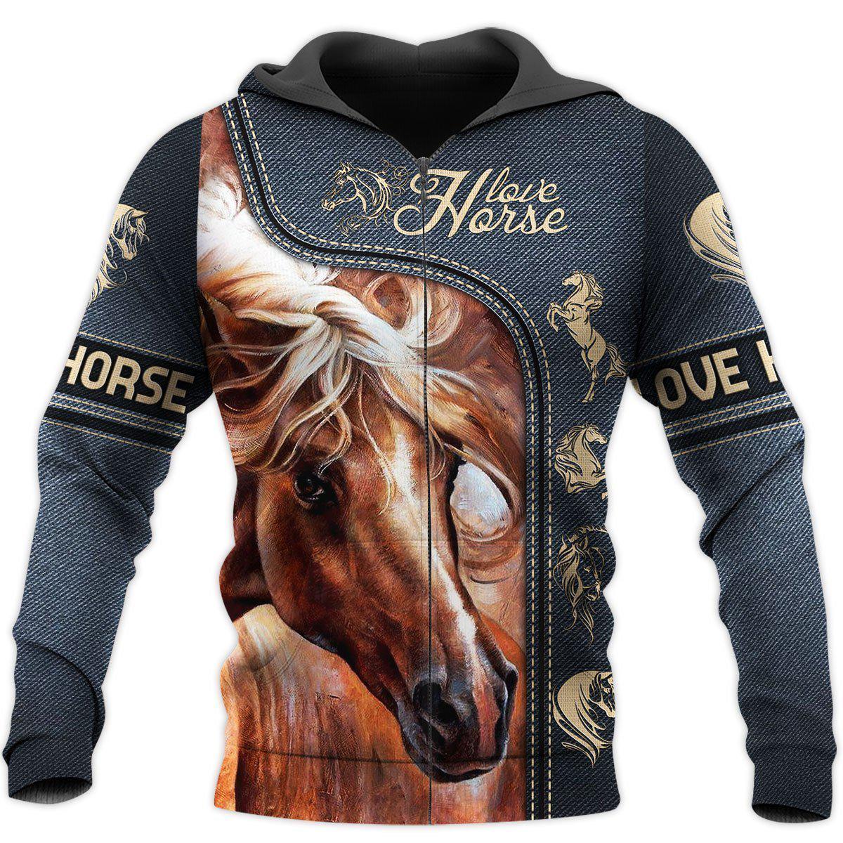 Statement Love Horse Hoodie For Horse Inspired Streetwear Holidays And Comfortable Outfits