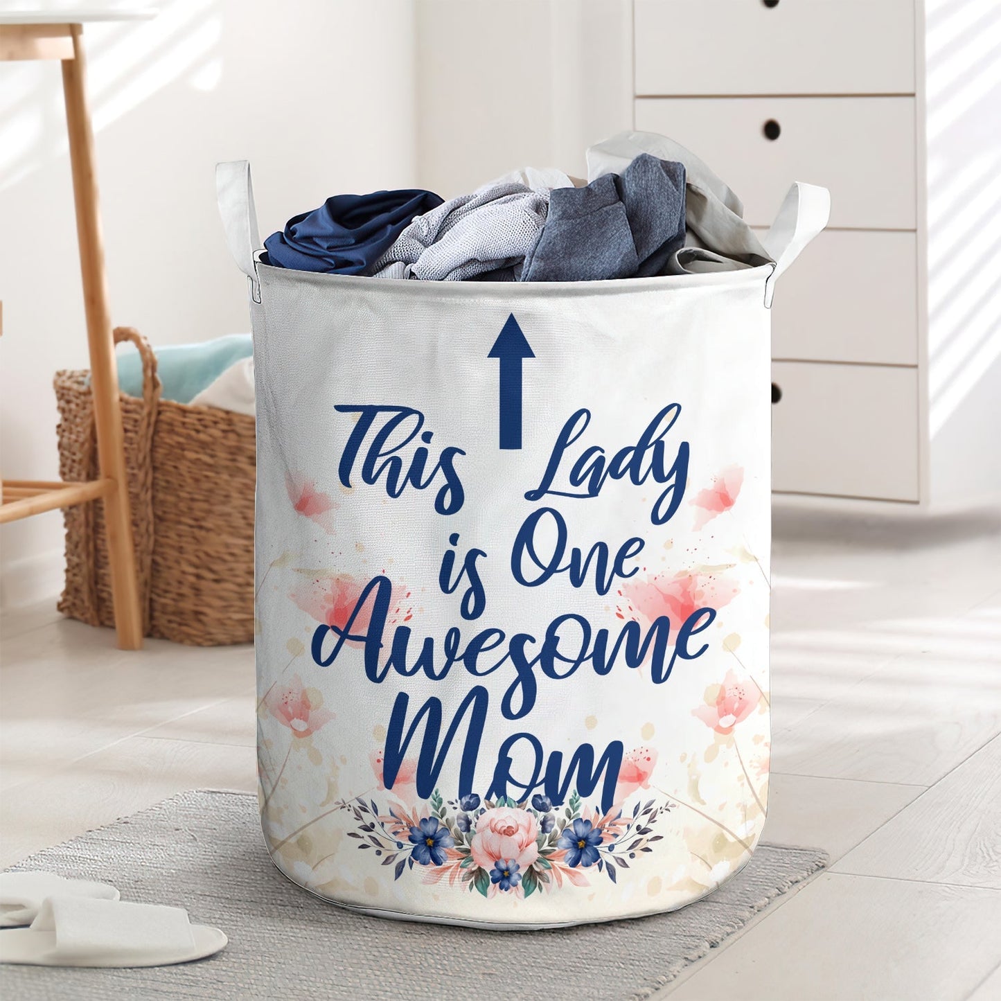 Mother Day This Lady Is One Awesome Mom Laundry Basket For Bathroom Bedroom Storage