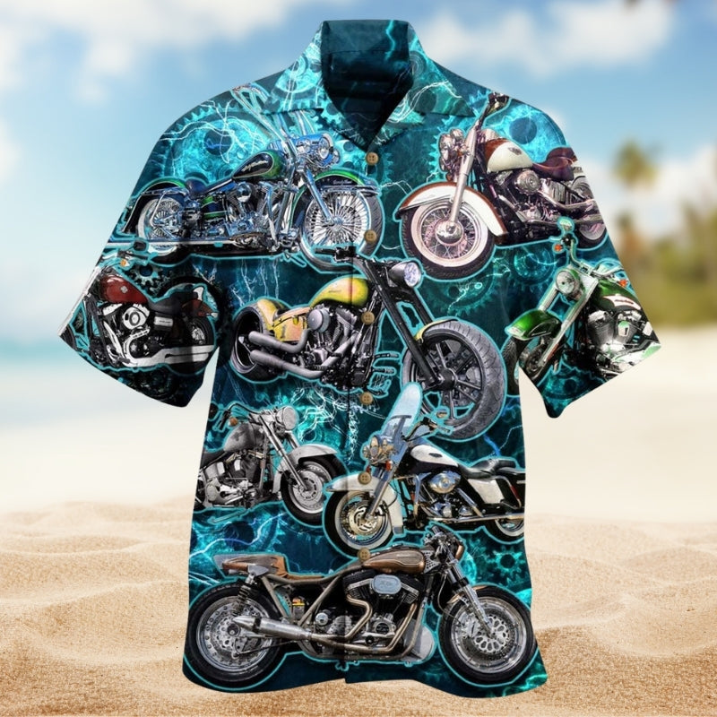 Motorcycle Freedom Hawaiian Shirt For Summer Road Trip And Coastal Casual Wear