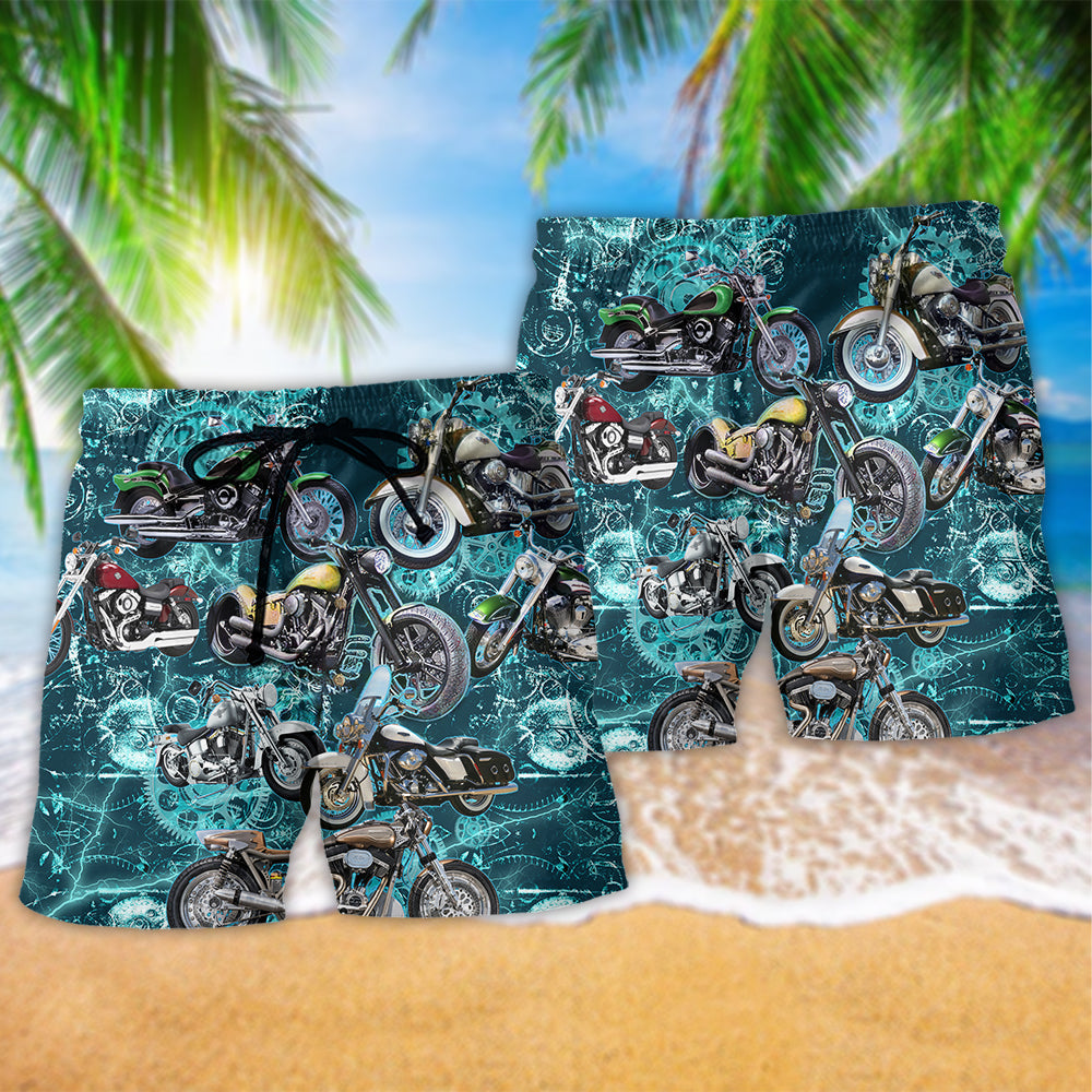 Motorcycle Ride Beach Shorts Print Detail For Thoughtful Gift Giving