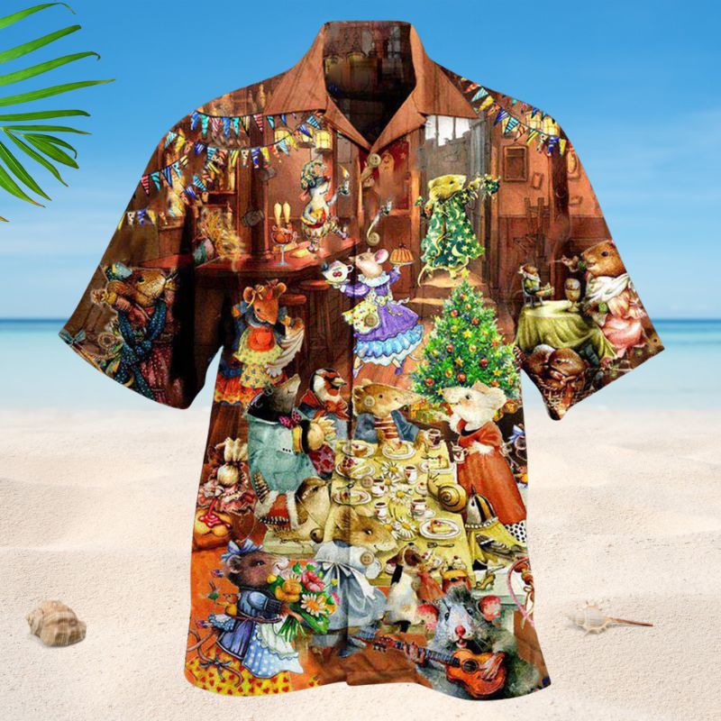 Mouse Party No Humans At Home Hawaiian Shirt For Summer Vacation Beach Travel And Relaxed Casual Wear