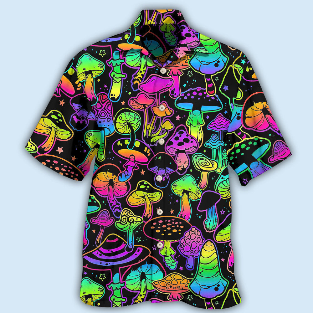 Creative Stunning Mushroom Hawaiian Shirt For Island Vacations, Resort Wear, And Relaxed Seasonal Style