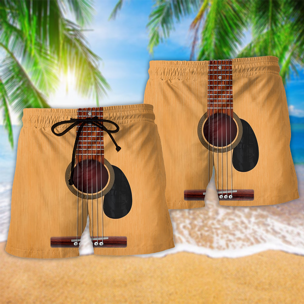 Music Guitar Beach Shorts For Summer Vacation And Coastal Travel