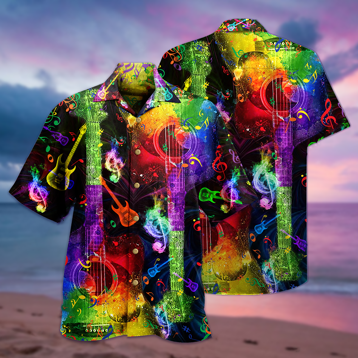 Rainbow Guitar Amazing Music Hawaiian Shirt For Coastal Adventures And Warm Weather Wear