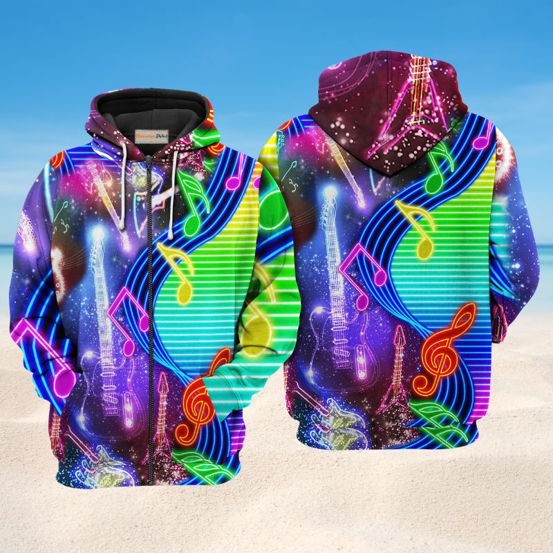 Neon Music Love Light Hoodie For Musicians Weekend Travel And Thoughtful Gift Giving