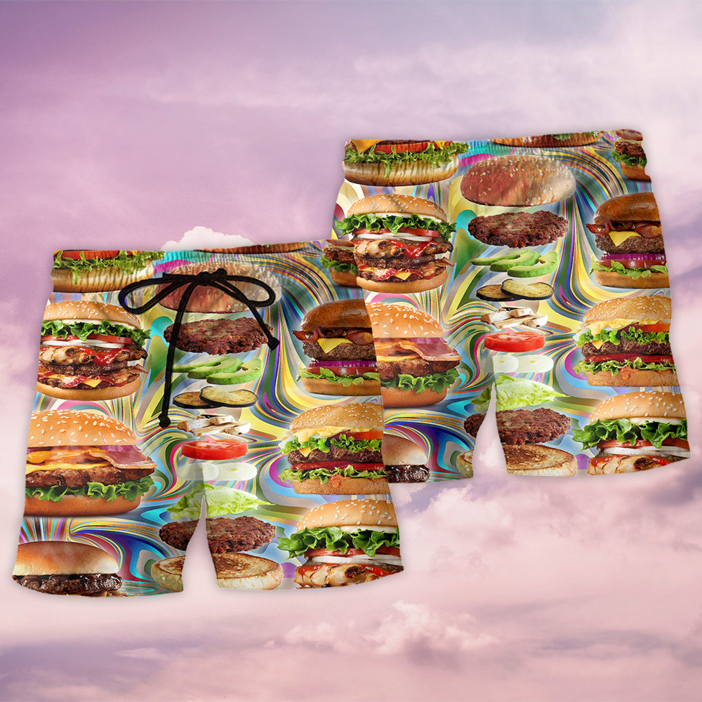 My Love Is For Hamburger Beach Shorts Design View For Summer Events And Coastal Getaways