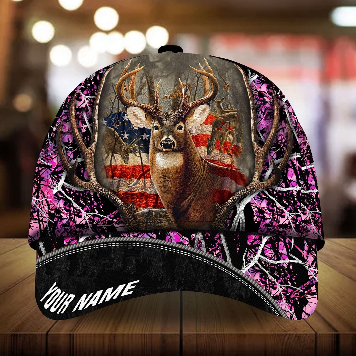 Flag Deer Hunting Camo Personalized Classic Cap For Festivals Vacations Outdoor Fun And Daily Comfort