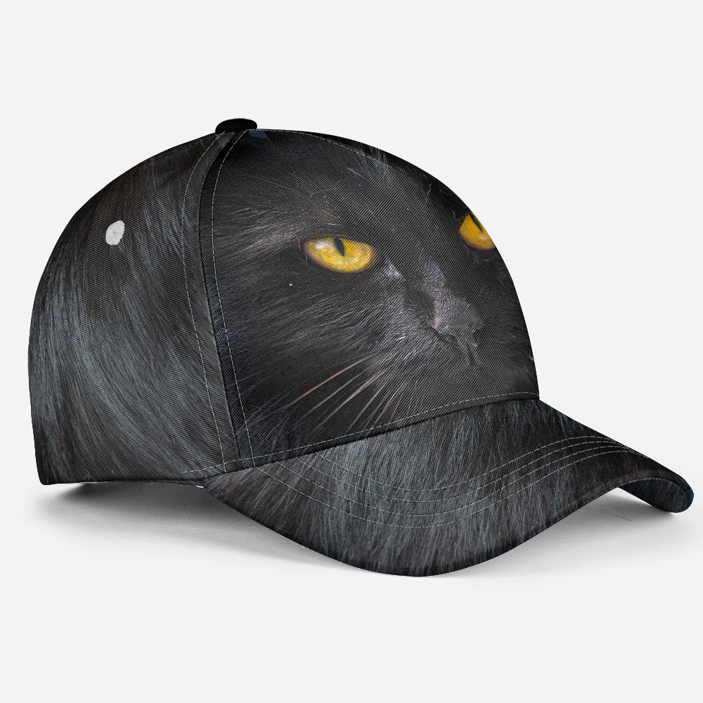 Black Cat Fur Pattern Classic Cap For Daily Styling Weekend Travel And Outdoor Activities
