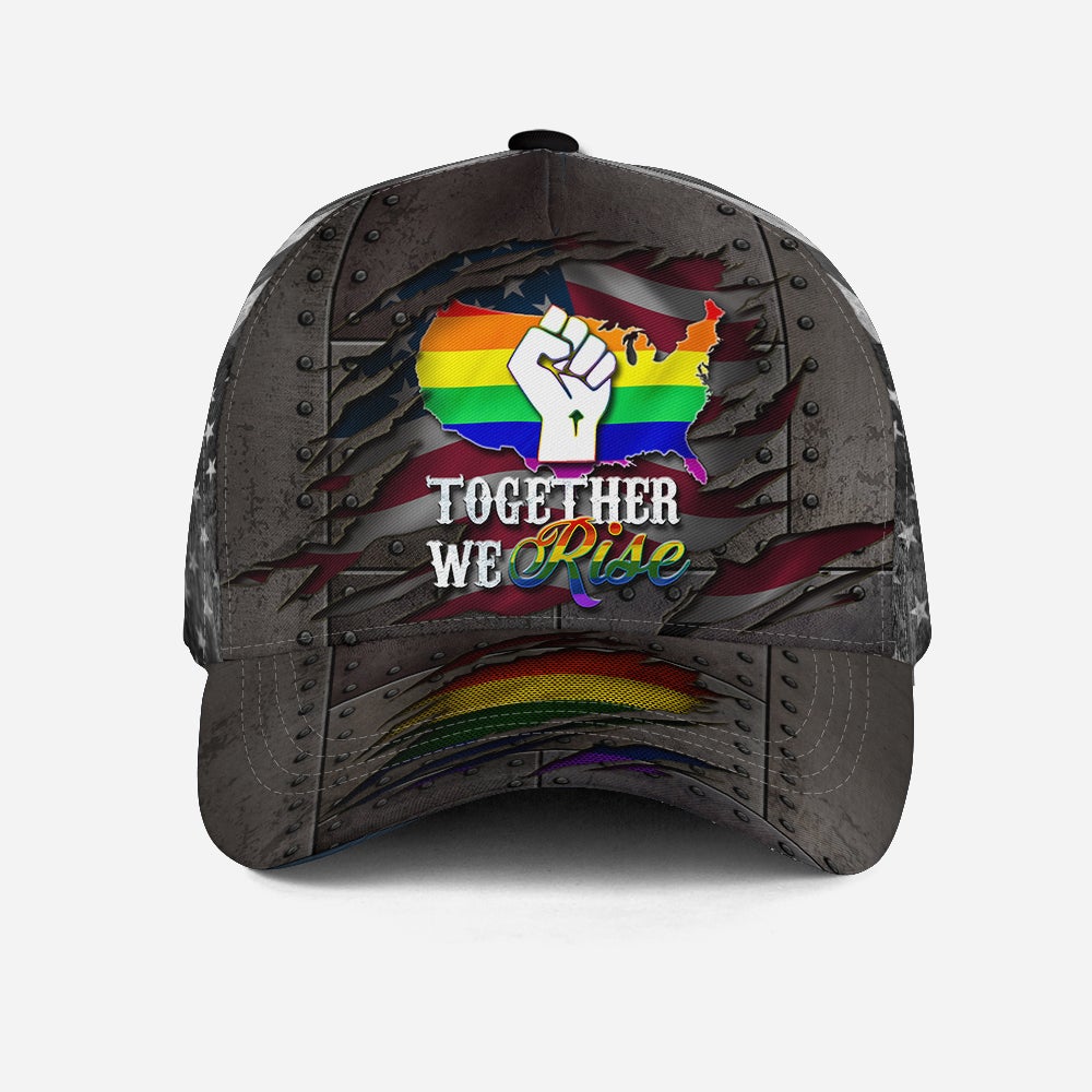Pride Together We Rise Classic Cap For Everyday Wear Vacations And Seasonal Activities