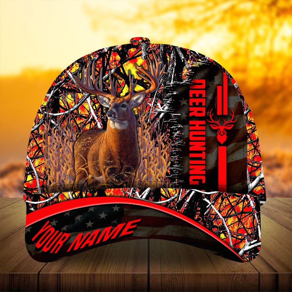 Deer Hunting Flag Theme Personalized Gift Classic Cap For Seasonal Events Outdoor Trips And Everyday Comfort