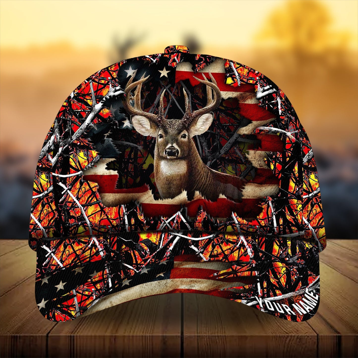 Dark Old Flag Deer Hunting Personalized Classic Cap For Seasonal Outings Outdoor Adventures And Daily Wear