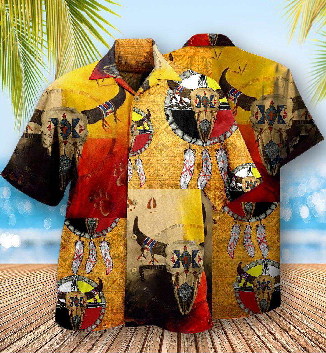 Bohemian American Medicine Wheel Hawaiian Shirt Pattern View For Lightweight Everyday Style